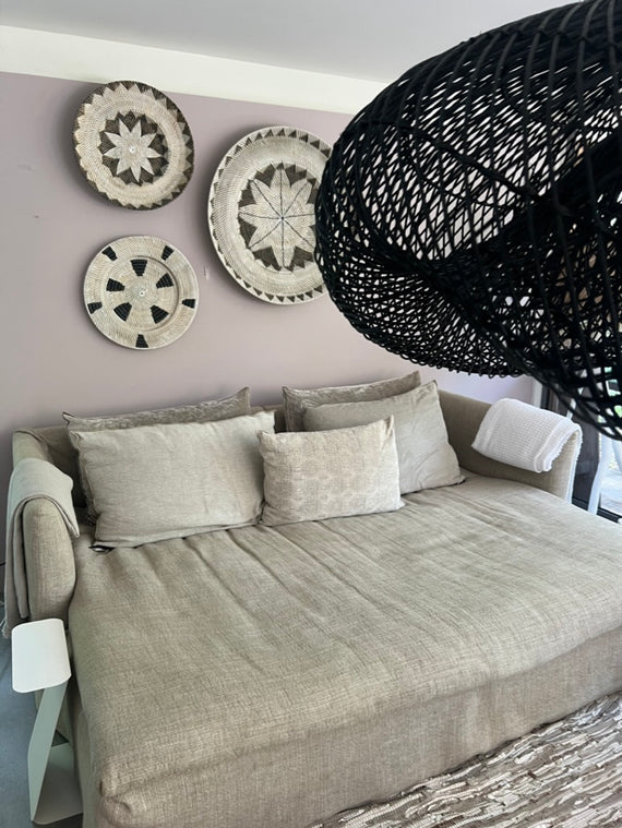 XL Handcrafted Rattan Lamp - Cloud | Black | 80 cm