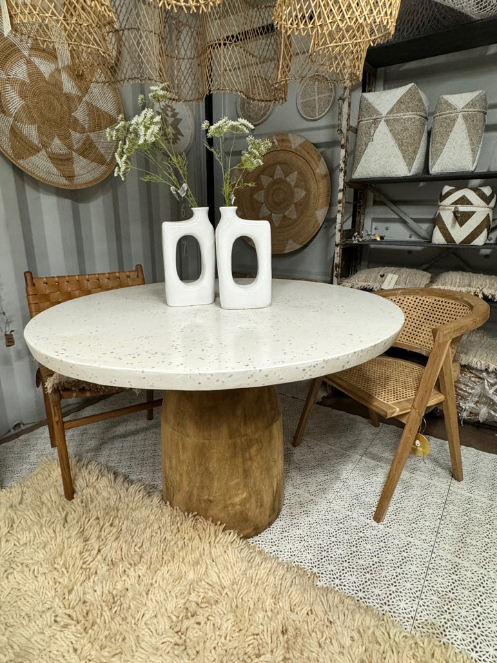 Teak & Terazzo Table | 120 cm