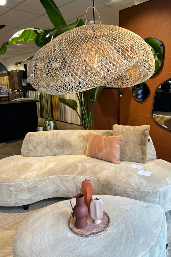 XL Handcrafted Rattan Lamp - Cloud | Black | 80 cm