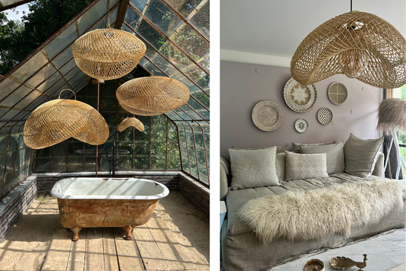 XL Handcrafted Rattan Lamp - Cloud | Natural | 120 cm