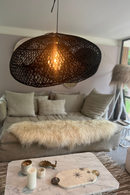 XL Handcrafted Rattan Lamp - Cloud | Black | 120 cm