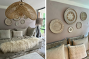 Cloud Lamp Rattan - Organic Shape (60 cm) - Natural Color | Mandala Stencil