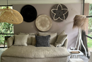 XL Handcrafted Rattan Lamp - Cloud | Black | 80 cm