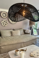 Cloud Lamp Rattan - Organic Shape (60 cm) - Natural Color | Mandala Stencil