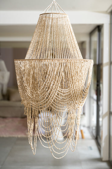 Beaded Hanging Lamp - Natural