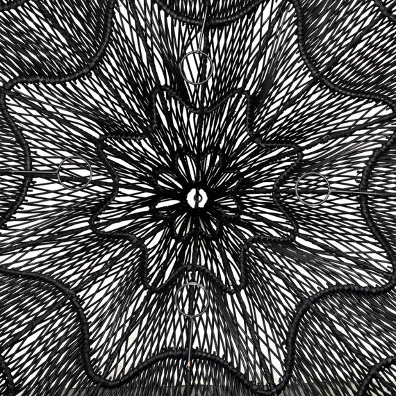 Flower Rattan Hanging Lamp (80 cm) - Natural Boho Lighting | Mandala Stencil