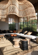 XL Handcrafted Rattan Lamp - Flower | Natural | 120 cm