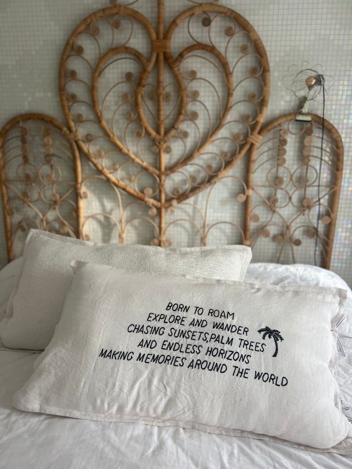 Linnen Pillow + Filling | Born To Roam | Natural