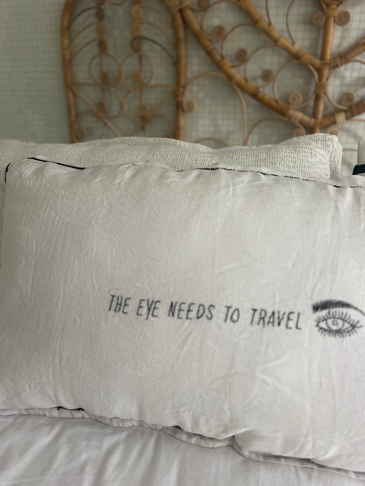 Linnen Pillow + Filling | The Eye Needs To Travel | Natural
