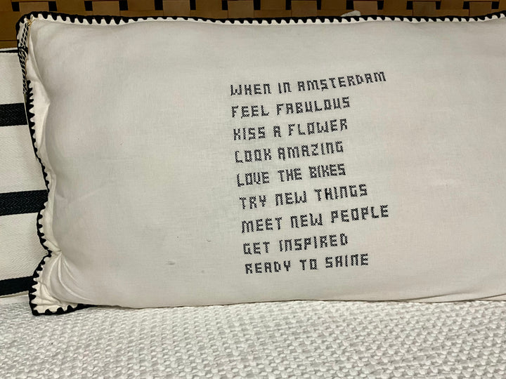 Linnen Pillow + Filling | When In Amsterdam | White