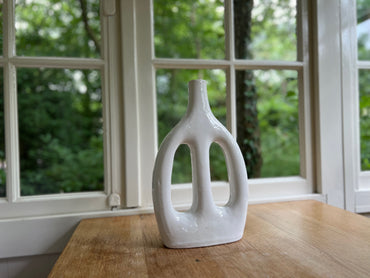 Organic Shaped Vase | White
