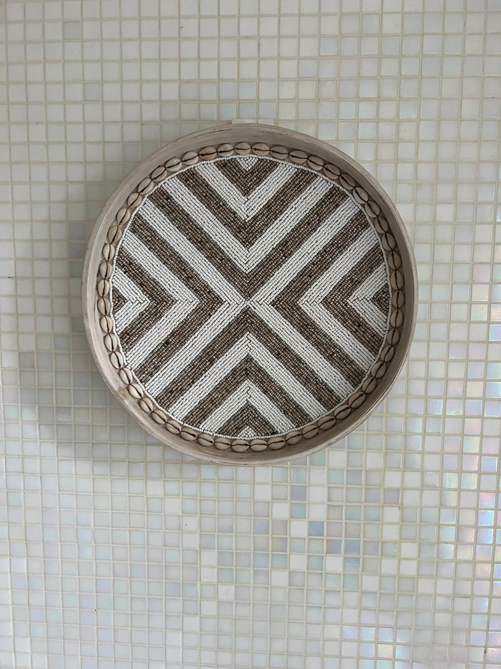 Fully Beaded Wall Basket (25 cm) - Unique Artisan Decor | Mandala Stencils