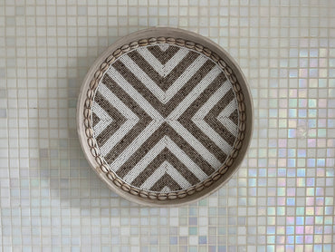 Fully Beaded Fairtrade Wall Basket (45 cm) - Unique Artisan Decor | Mandala Stencils