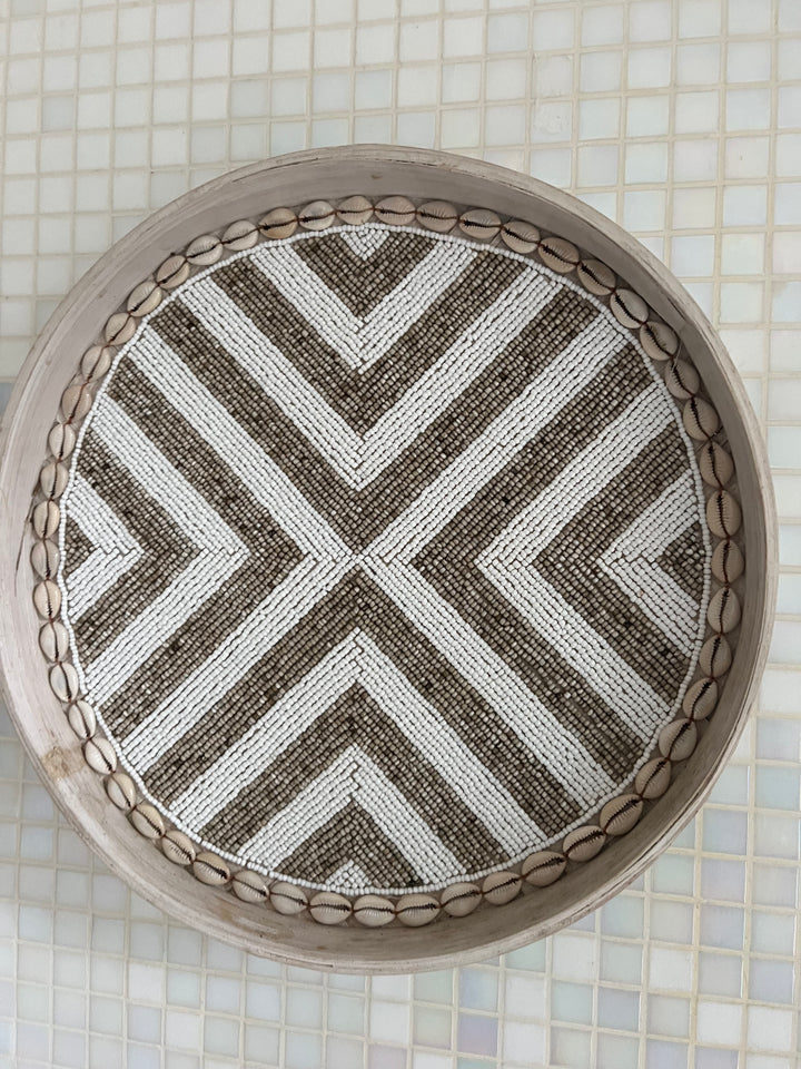 Fully Beaded Wall Basket (30 cm) - Elegant Artisan Decor | Mandala Stencils