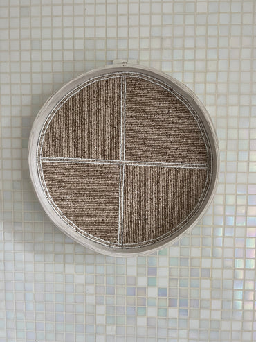 Fully Beaded Fairtrade Wall Basket (45 cm) - Artisan Decor | Mandala Stencils