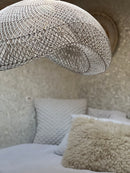 Organic shape cloud rattan lamp - 80 cm - WIT