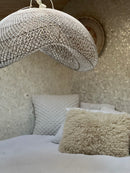 Organic shape cloud rattan lamp - 80 cm - WIT
