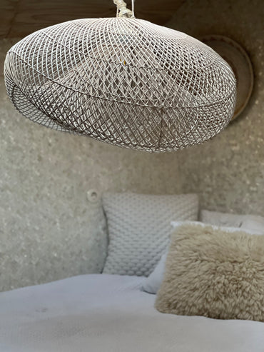 XL Handcrafted Rattan Lamp - Cloud | White | 40 cm