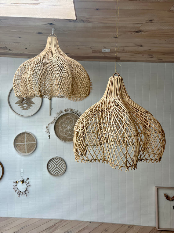Handcrafted Rattan Lamp - Flower | Natural | 40 cm