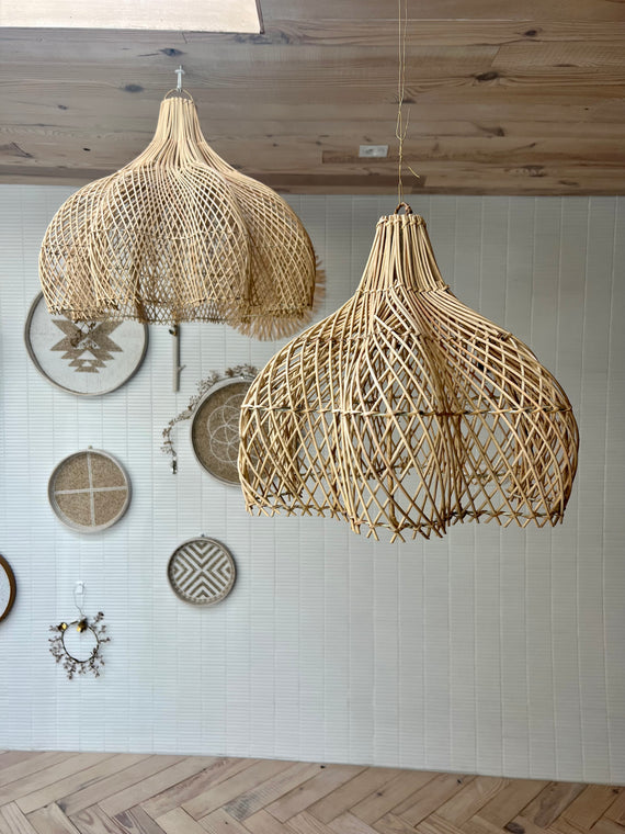 Handcrafted Rattan Lamp - Flower | Natural | 40 cm