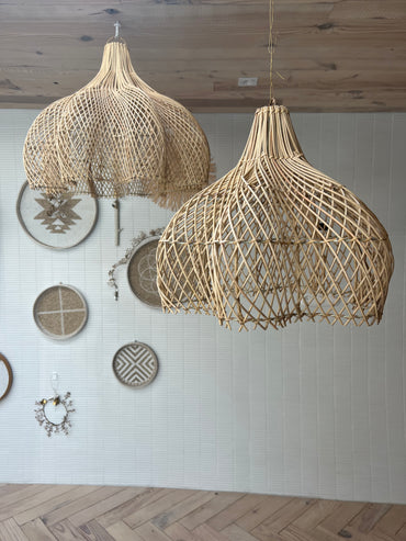 Handcrafted Rattan Lamp - Flower | Natural | 40 cm