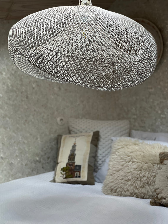XL Handcrafted Rattan Lamp - Cloud | White | 100 cm