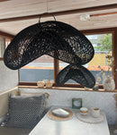 Cloud Lamp Rattan - Organic Shape (60 cm) - Natural Color | Mandala Stencil