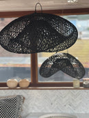 XL Handcrafted Rattan Lamp - Cloud | Black | 80 cm