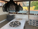 Flower Rattan Hanging Lamp (80 cm) - Natural Boho Lighting | Mandala Stencil