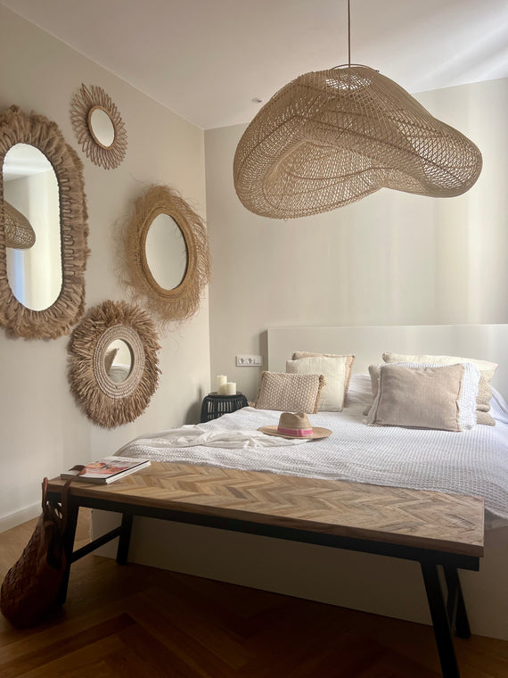 XL Handcrafted Rattan Lamp - Cloud | Natural | 100 cm