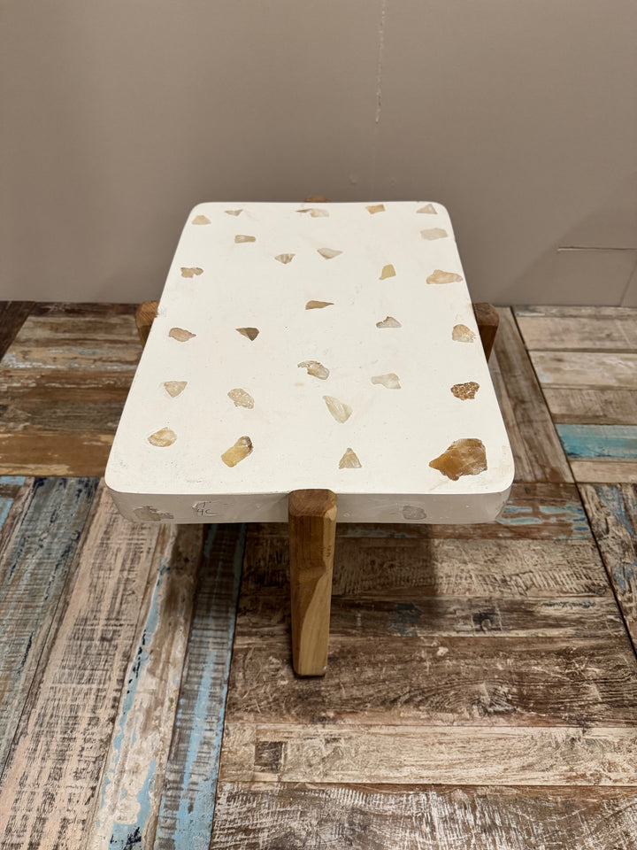 Teak & Terazzo Side Table - Square