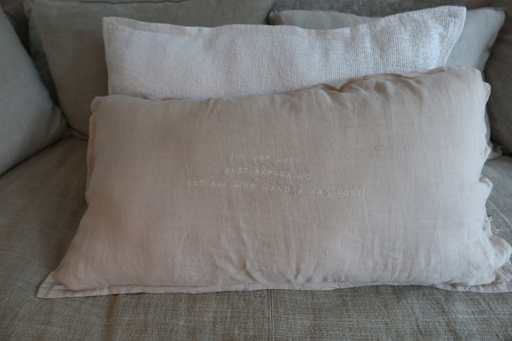Linnen Pillow + Filling | I'm Not Lost | Natural