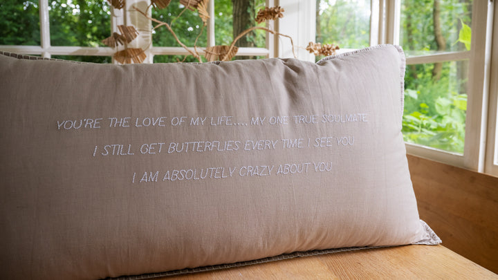 Linnen Pillow + Filling | Love Of My Life | White