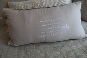 Linnen Pillow + Filling | I Wake Up In Marrakech | Natural
