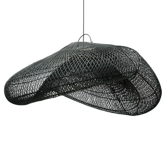 Cloud Lamp Rattan - Organic Shape (60 cm) - Natural Color | Mandala Stencil