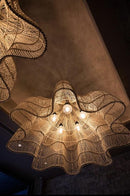 XL Handcrafted Rattan Lamp - Flower | Natural | 120 cm