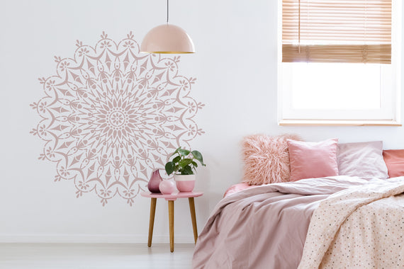 Circle of Life Mandala Stencil XL, 130x130 cm, symbolizing infinity and harmony for home décor.