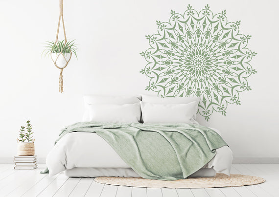 Circle of Life Mandala Stencil XL, 130x130 cm, symbolizing infinity and harmony for home décor.