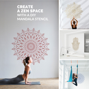 Circle of Life Mandala Stencil XL, 130x130 cm, symbolizing infinity and harmony for home décor.