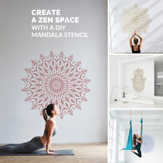 Circle of Life Mandala Stencil XL, 130x130 cm, symbolizing infinity and harmony for home décor.