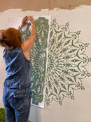 Circle of Life Mandala Stencil XL, 130x130 cm, symbolizing infinity and harmony for home décor.