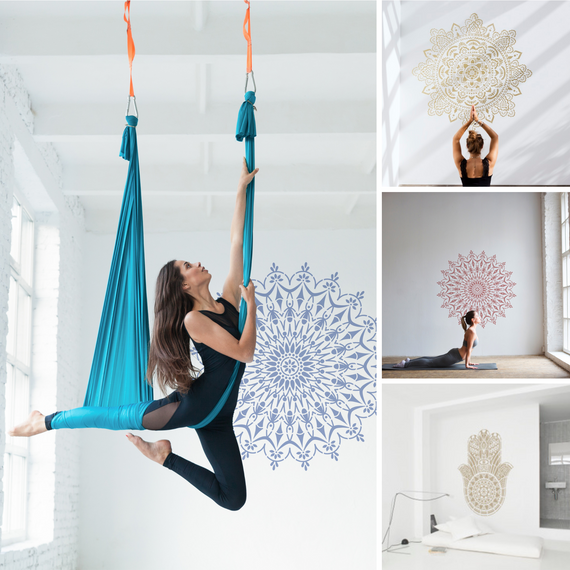 Circle of Life Mandala Stencil XL, 130x130 cm, symbolizing infinity and harmony for home décor.