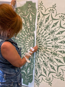 Circle of Life Mandala Stencil XL, 130x130 cm, symbolizing infinity and harmony for home décor.