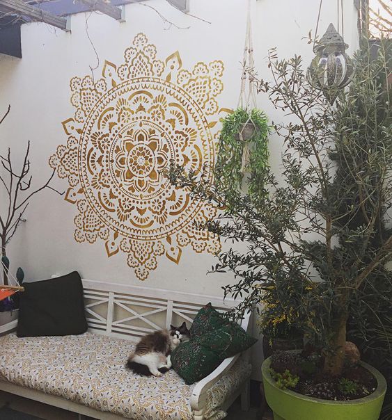 Heilige Mandala - XXL Mandala-muurstencil