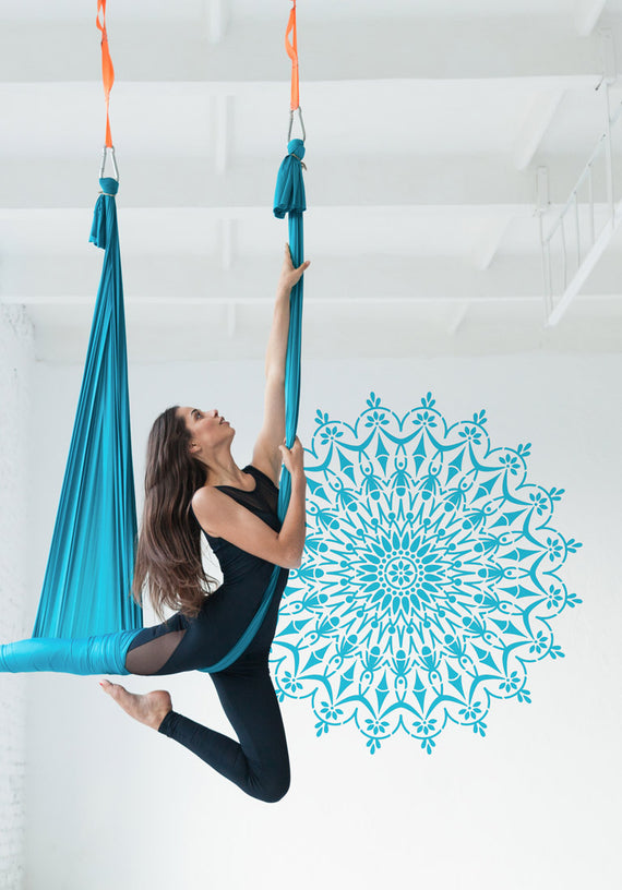 Circle of Life Mandala Stencil XL, 130x130 cm, symbolizing infinity and harmony for home décor.