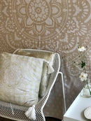 Khaki tapestry Holy mandala 230 x 230 cm, 90.5