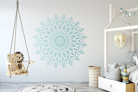 Circle of Life Mandala Stencil XL, 130x130 cm, symbolizing infinity and harmony for home décor.