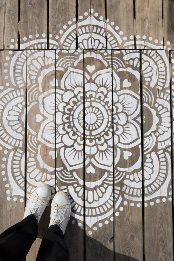 Yoga Mandala - XL mandala stencil